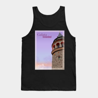 Istanbul Galata Tower Art Print Tank Top